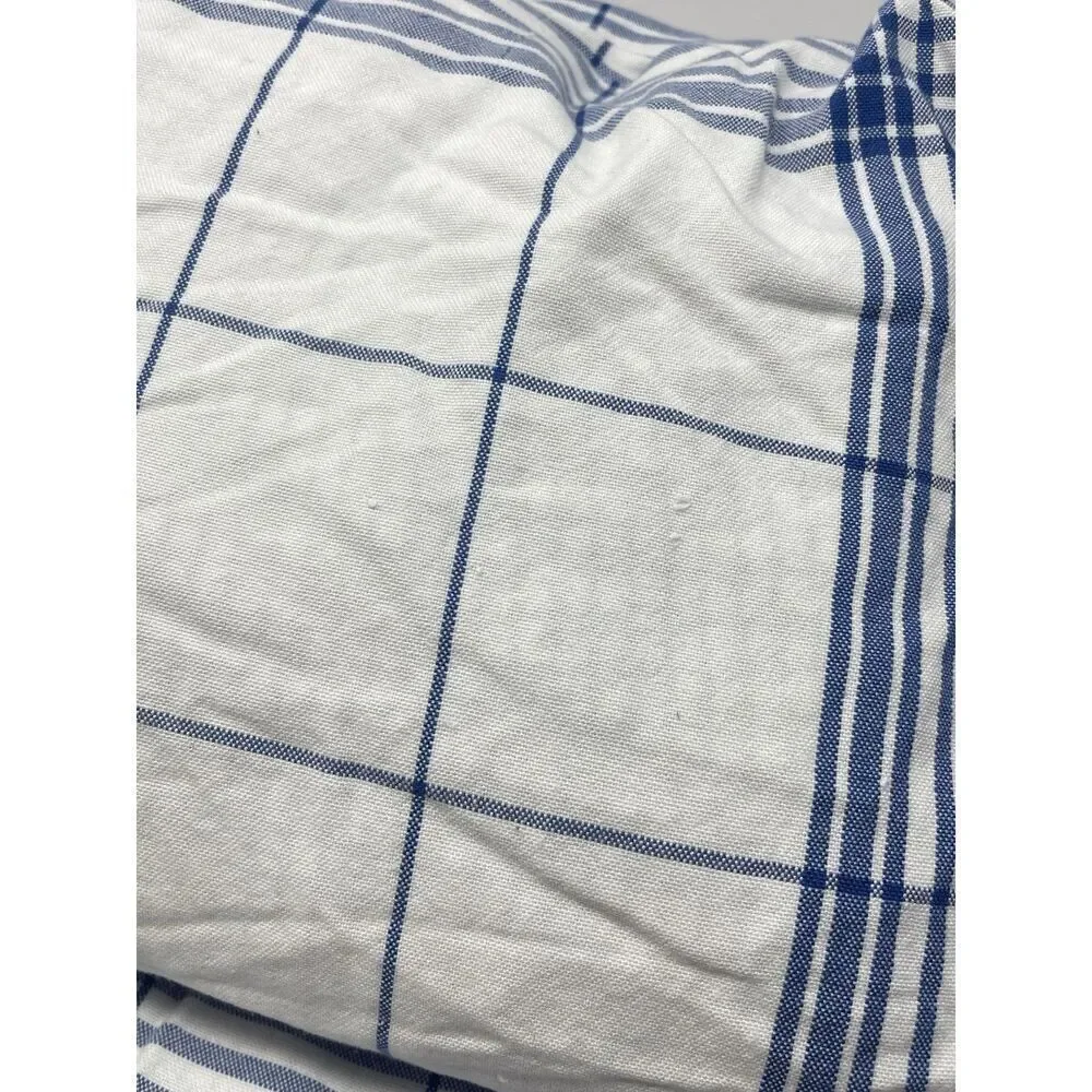 Ralph Lauren COTTAGE HILL Blue White Plaid KING Duvet Cover Cotton RARE